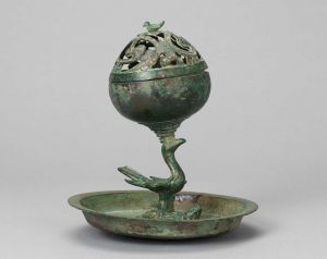西汉 · 龟雀形柄铜熏炉（深圳博物馆）