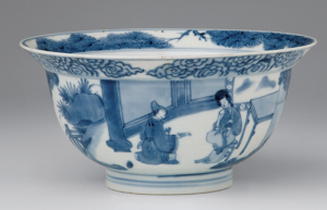 清代 · 青花人物纹碗（甘肃省博物馆）