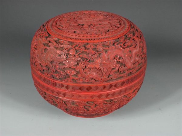 清代 · 剔红云龙纹盒（浙江省博物馆）