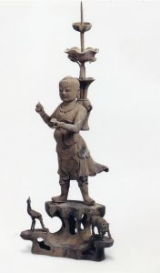 明代 · 青铜人物烛台（杭州博物馆）