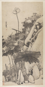 清代 · 朱耷《墨荷图》立轴（安徽博物院）
