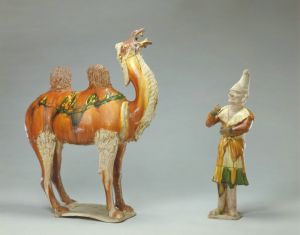 唐代 · 三彩胡人牵骆驼俑（故宫博物院）