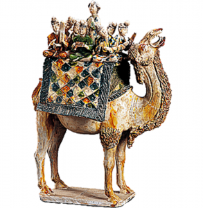 唐代 · 三彩骆驼载伎乐俑（陕西历史博物馆）