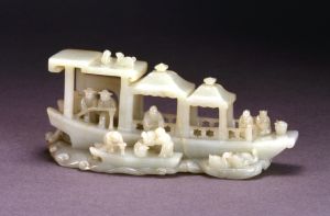 清代 · 白玉人物船（武汉博物馆）